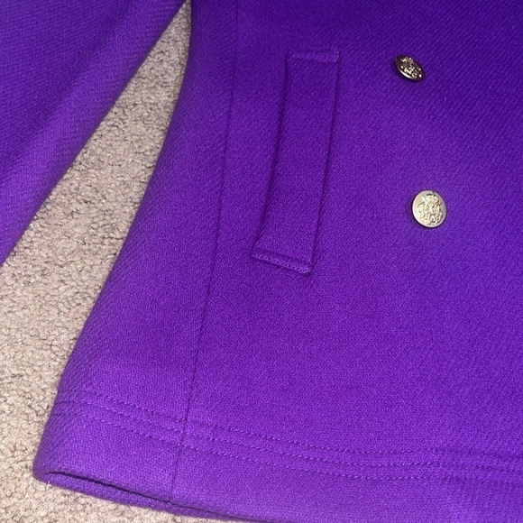 J. Crew Majesty Stadium Cloth Nello Gori Wool Double Breasted Peacoat Purple 0 - Picture 7 of 12